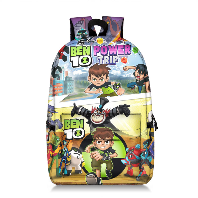 Ben 10  Backpack Kids 17" School Bag Large Capacity Allover Print Zipper Pouches