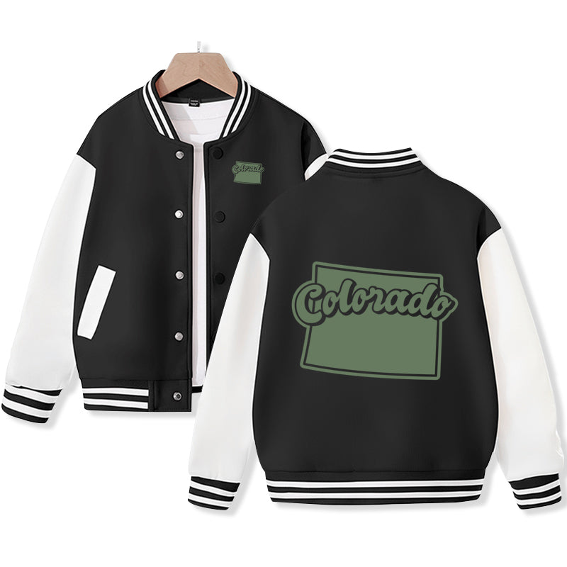 Colorado Varsity Jacket for Kids Baseball Jacket Letterman Jacket Cotton Jacket