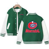 Montreal Jacket for Kids Ice Hockey Varsity Jacket Cotton Made Medium Thickness