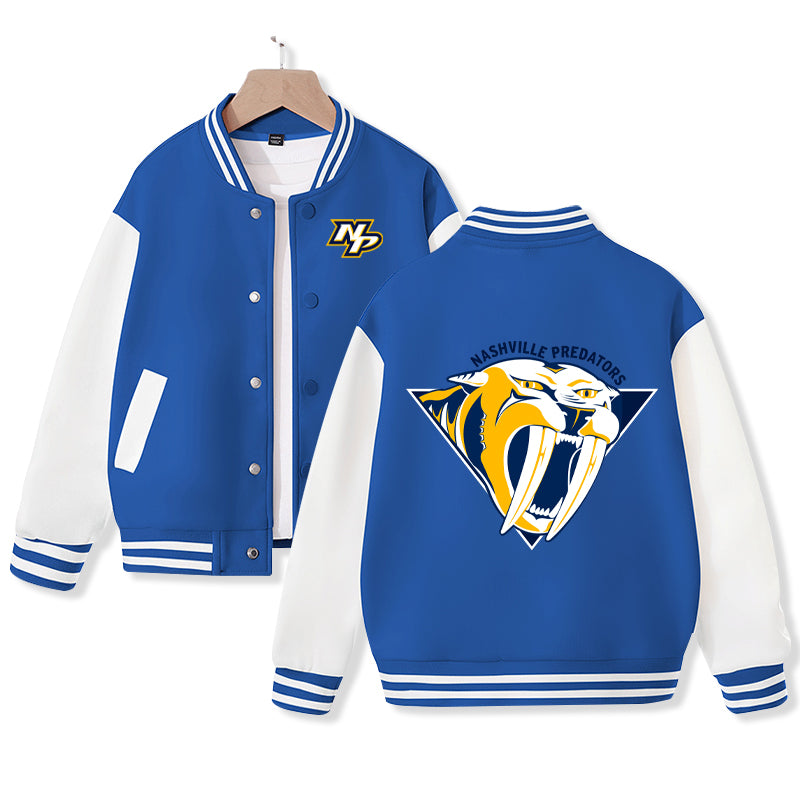 Nashville Jacket for Kids Ice Hockey Varsity Jacket Cotton Made Medium Thickness