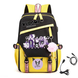 Kuromi Kid's 17 inches School Backpack with USB Charging Port