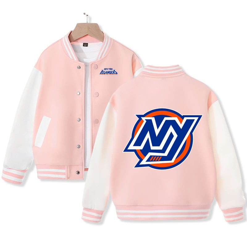 New York Jacket for Kids Ice Hockey Varsity Jacket Cotton Made Medium Thickness