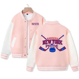 New York Ice Hockey Jacket for Kids Varsity Jacket Cotton Made Medium Thickness