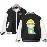 Cute Godzilla Varsity Jacket for Kids Pop Baseball Jacket Letterman Jacket Cotton Jacket