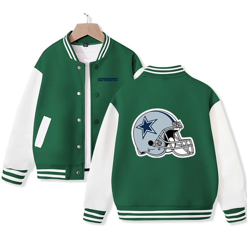Dallas Jacket for Kids American Football Varsity Jacket Cotton Made Medium Thickness
