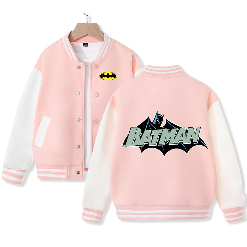Batman Varsity Jacket for Kids Baseball Jacket Letterman Jacket Cotton Jacket