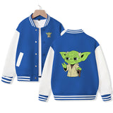 Yoda Varsity Jacket for Kids Pop Baseball Jacket Letterman Yoda Jacket Cotton Jacket