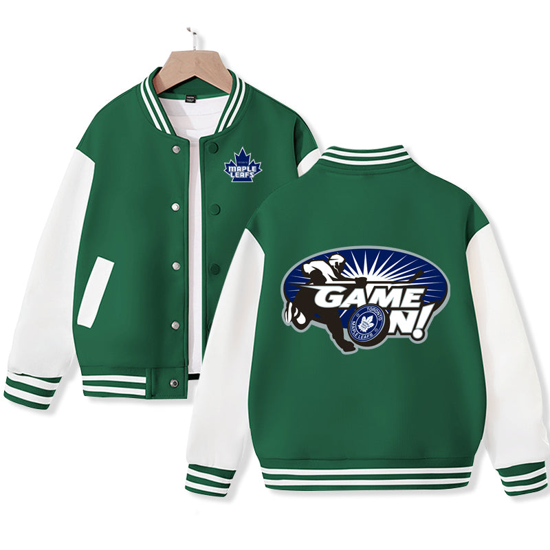 Toronto Jacket for Kids Ice Hockey Varsity Jacket Cotton Made Medium Thickness