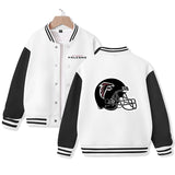 Kid's Atlanta Jacket American Football Jacket Cotton Made Varsity Jacket with Helmet Graphic