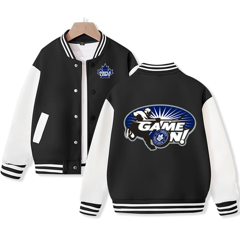 Toronto Jacket for Kids Ice Hockey Varsity Jacket Cotton Made Medium Thickness