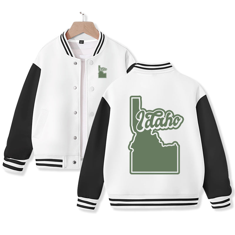 Idaho Varsity Jacket for Kids Baseball Jacket Letterman Jacket Cotton Jacket