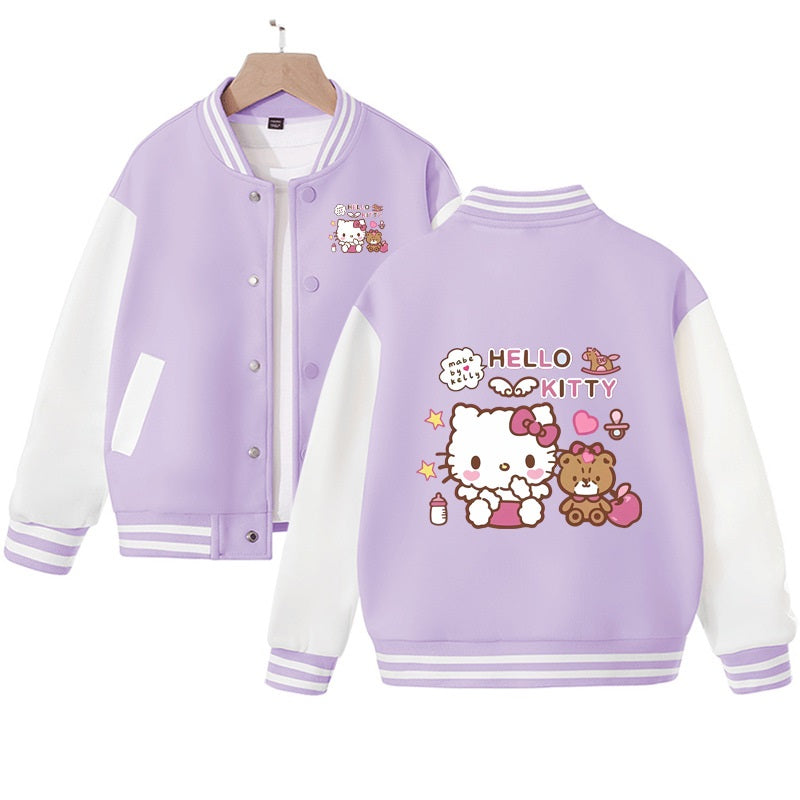 Kid's Hello Kitty Jacket Girl's Hello Kitty Varsity Jacket Cotton Jacket Ideal Gift