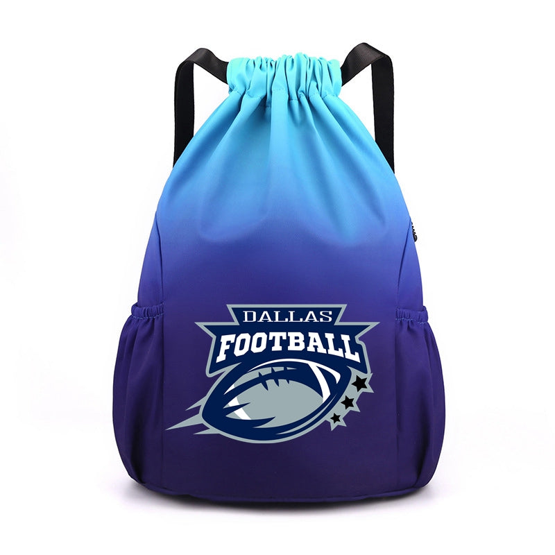Dallas Drawstring Backpack American Football Large Gym Bag Water Resistant Sports Bag