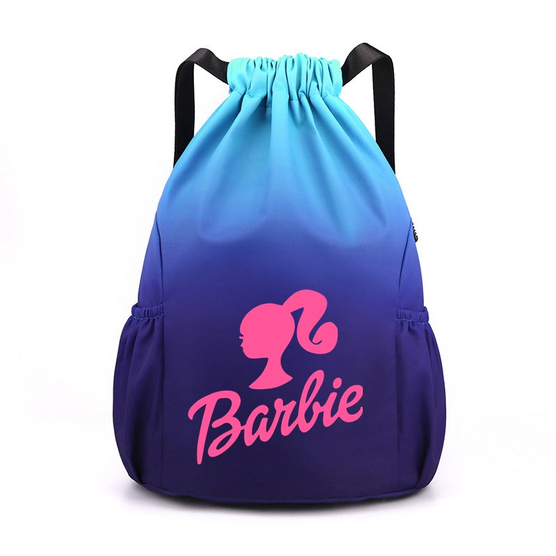 Barbie Drawstring Backpack Large Gym Bag Water Resistant Sports Bag Ideal Present