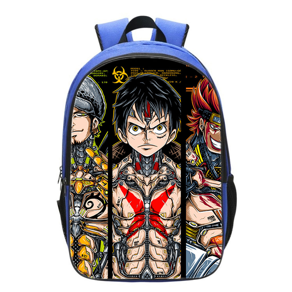 Kids One Piece Anime Backpack Large Blue School Bag Bookbags Trendy Gift