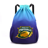 Green Bay Drawstring Backpack American Football Large Gym Bag Water Resistant Sports Bag