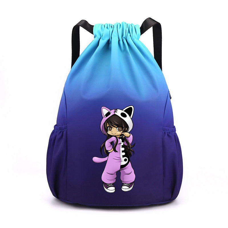 Aphmau Drawstring Backpack Large Gym Bag Water Resistant Sports Bag Ideal Present