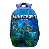 Kids Minecraft Backpack Large Blue School Bag Bookbags Trendy Gift