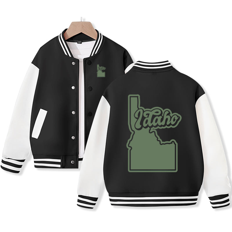 Idaho Varsity Jacket for Kids Baseball Jacket Letterman Jacket Cotton Jacket
