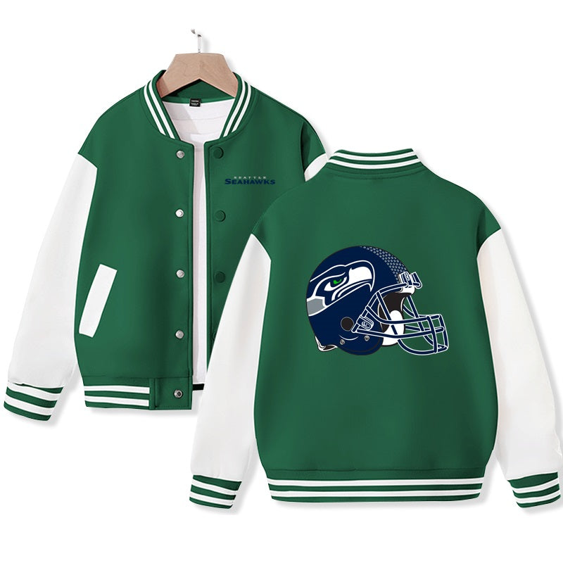 Kid's Seattle Jacket American Football Varsity Jacket Cotton Made Jacket