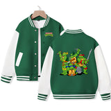 Ninja Turtle Varsity Jacket for Kids Baseball Jacket Letterman Jacket Cotton Jacket