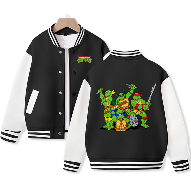 Ninja Turtle Varsity Jacket for Kids Baseball Jacket Letterman Jacket Cotton Jacket