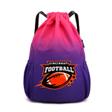 Cincinnati Drawstring Backpack American Football Large Gym Bag Water Resistant Sports Bag