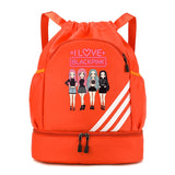 Blackpink Drawstring Backpack Gym Bag Water Resistant Sports Sackpack Ideal Present