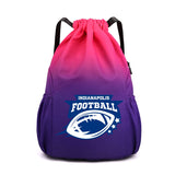 Indianapolis Drawstring Backpack American Football Large Gym Bag Water Resistant Sports Bag
