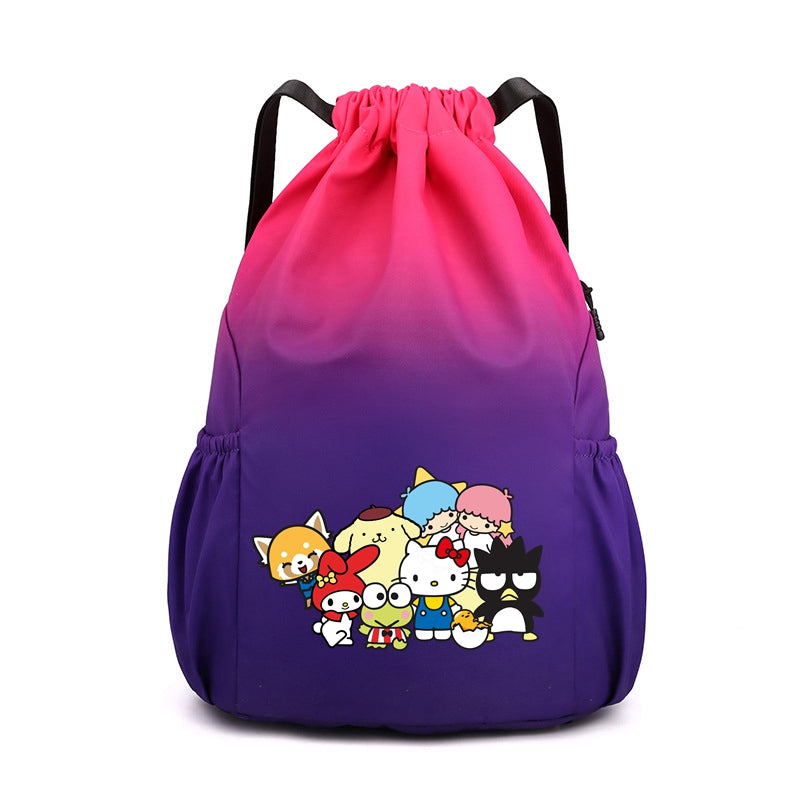 Hello Kitty Drawstring Backpack Large Gym Bag Water Resistant Sports Bag Ideal Present