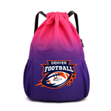 Denver Drawstring Backpack American Football Large Gym Bag Water Resistant Sports Bag