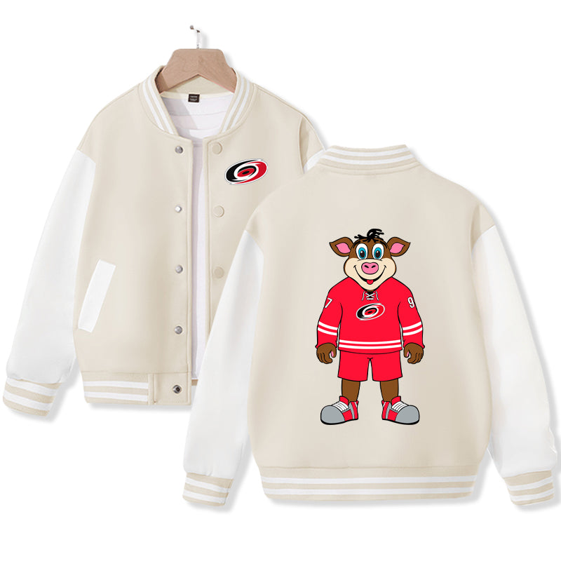 Carolina Jacket for Kids Ice Hockey Varsity Jacket Cotton Made Medium Thickness