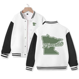 Minnesota Varsity Jacket for Kids Baseball Jacket Letterman Jacket Cotton Jacket