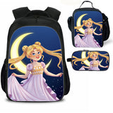 Princess Kid's Backpack Lunch Bag Pencil Case 3 Pieces Combo