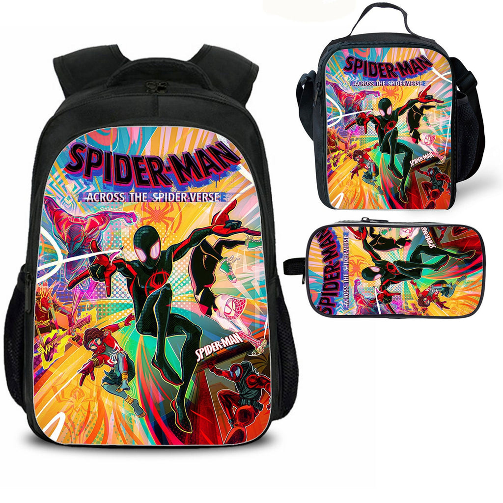 Spider-Man Across the Spider-Verse School Backpack Lunch Bag Pencil Case 3 Pieces Combo