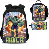 HULK Kid's Backpack Lunch Bag Pencil Case 3 Pieces Combo