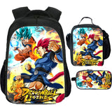 Dragon Ball Kid's School Backpack Lunch Bag Pencil Case 3 Pieces Ideal Present