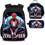 Kid's Spiderman Backpack Lunch Bag Pencil Case 3 Pieces