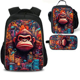 Donkey Kong Kid's Backpack Lunch Bag Pencil Case 3 Pieces Combo School Merch