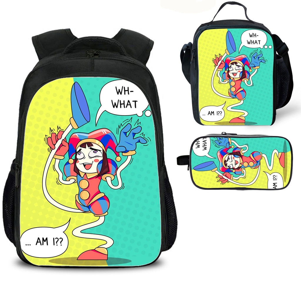 The Amazing Digital Circus Kid's Backpack Lunch Bag Pencil Case 3 Pieces