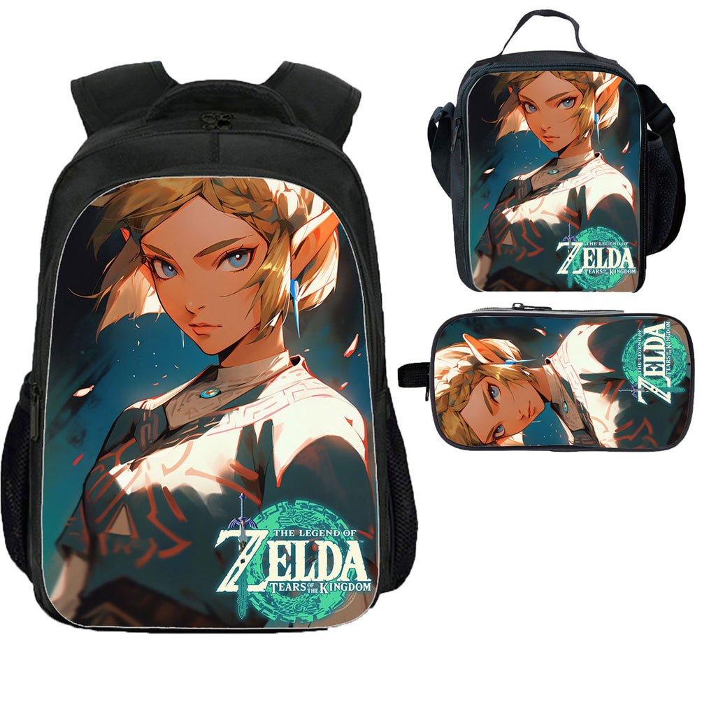 Zelda School Backpack Lunch Bag Pencil Case 3 Pieces