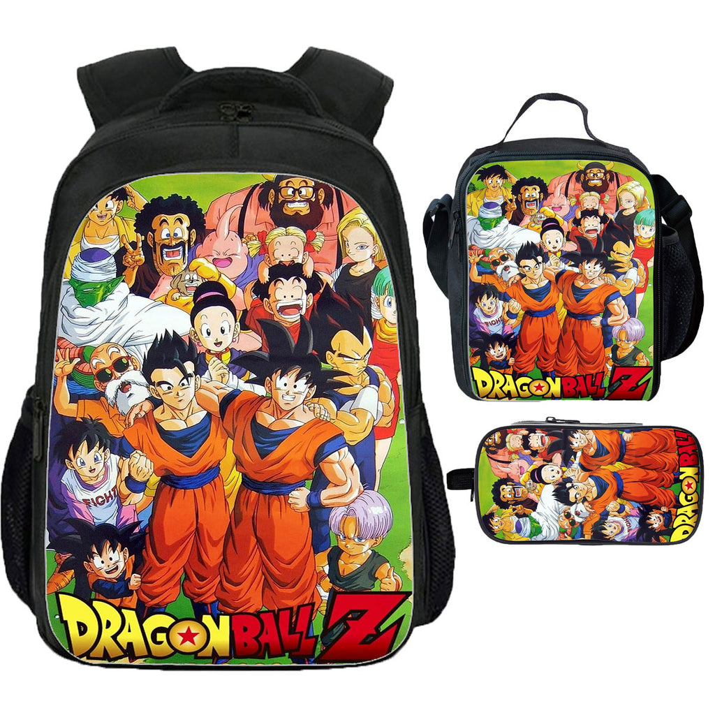 Dragon Ball Kid's School Backpack Lunch Bag Pencil Case 3 Pieces Ideal Present