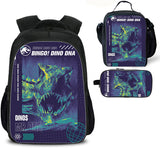 Dinosaur Kid's Backpack Lunch Bag Pencil Case 3 Pieces Pop School Merch