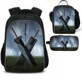 Final Fantasy Kid's Backpack Lunch Bag Pencil Case 3 Pieces Combo