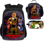 Five Nights at Freddy's Kid's Backpack Lunch Bag Pencil Case 3 Pieces Combo
