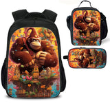 Donkey Kong Kid's Backpack Lunch Bag Pencil Case 3 Pieces Combo School Merch