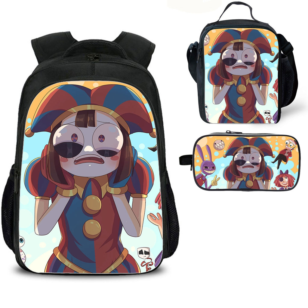 The Amazing Digital Circus Kid's Backpack Lunch Bag Pencil Case 3 Pieces