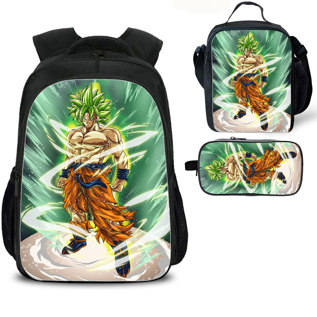Dragon Ball Goku Kid's Backpack Lunch Bag Pencil Case 3 Pieces Pop School Merch