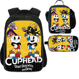 Cuphead Kid's Backpack Lunch Bag Pencil Case 3 Pieces Combo