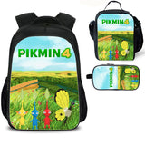 Pikmin 4 Kid's Backpack Lunch Bag Pencil Case 3 Pieces Pop School Merch